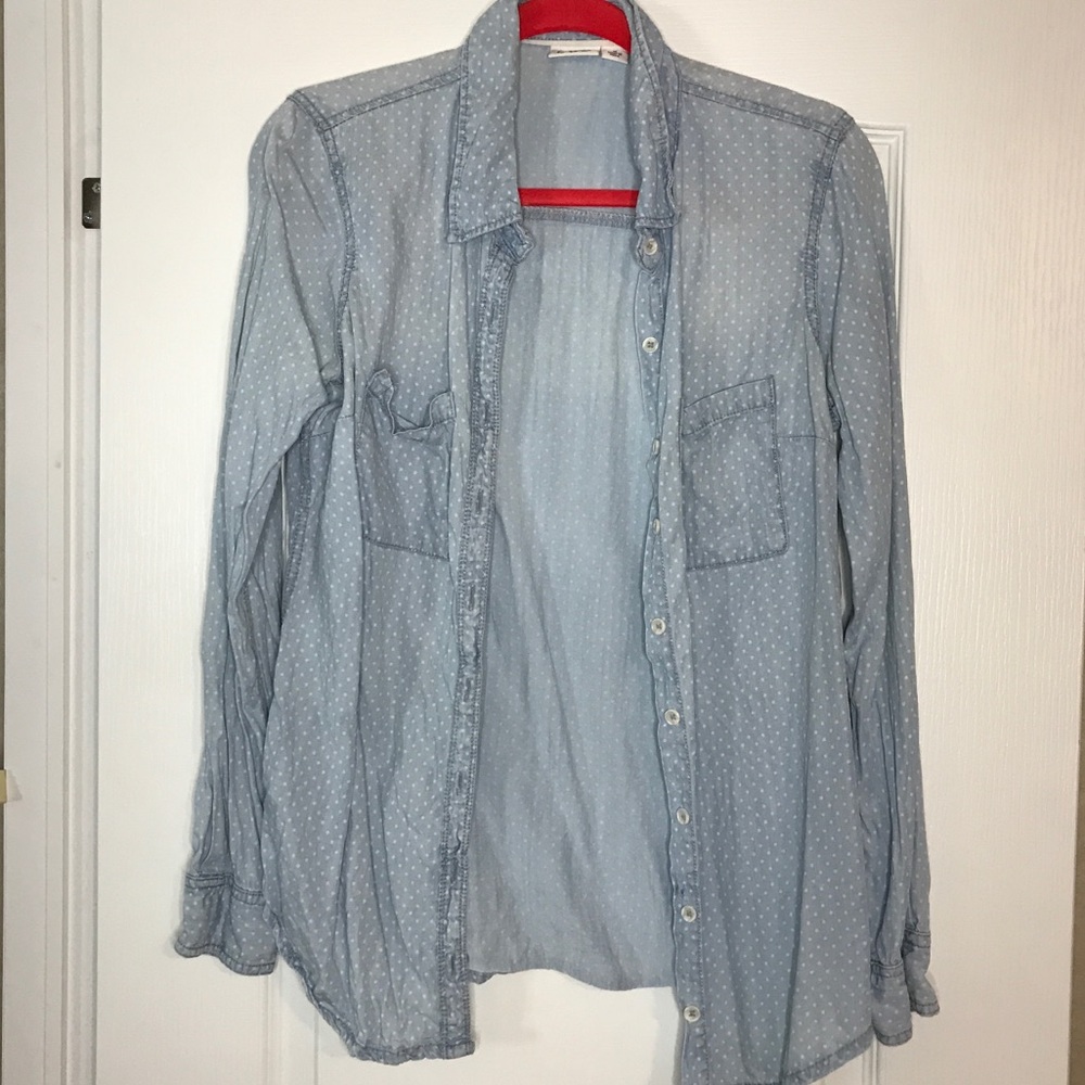 Cato Polka dot Jean Button Down